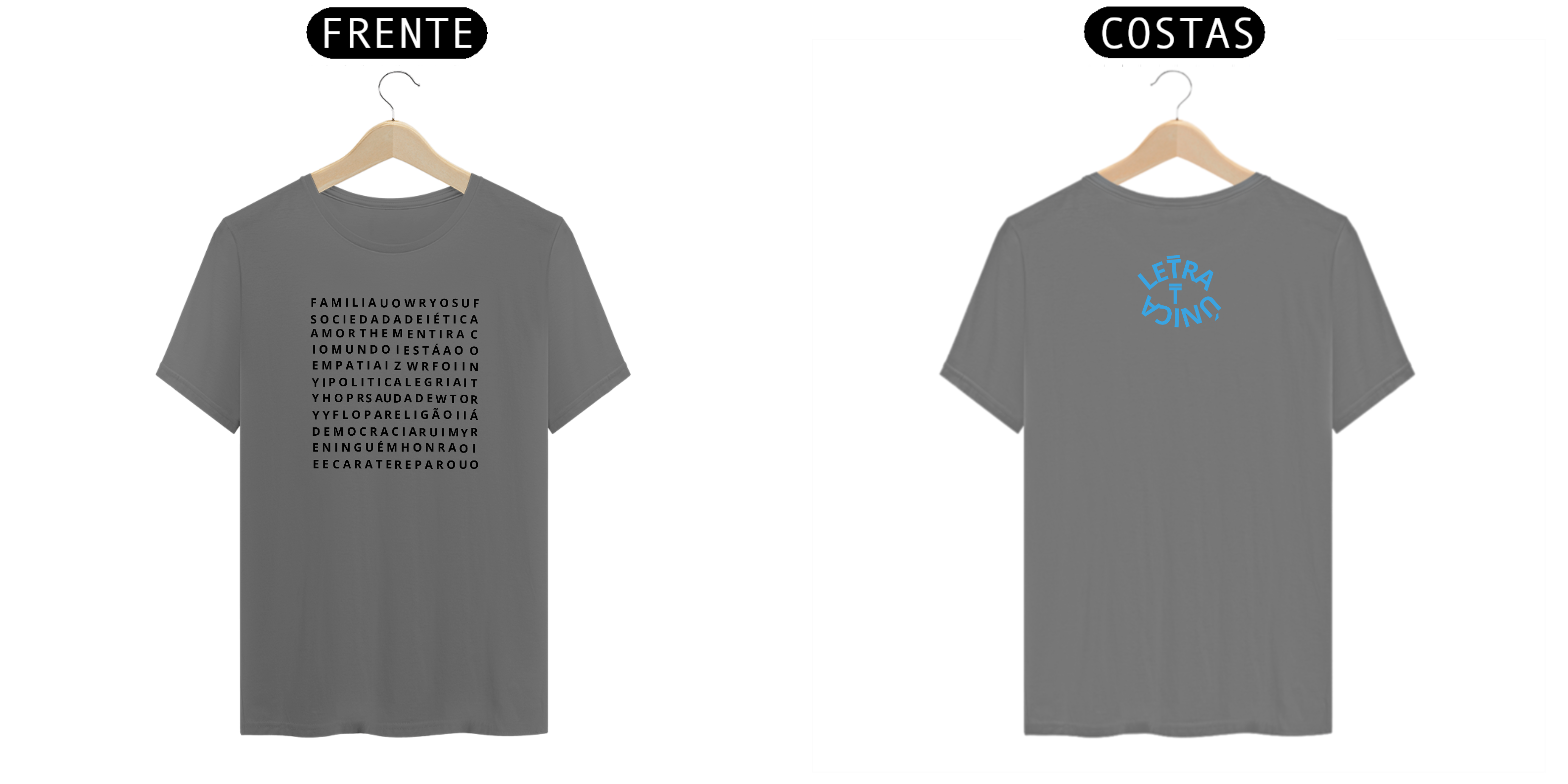 Camiseta Estonada Letra Unica Engajamento Caça Palavra