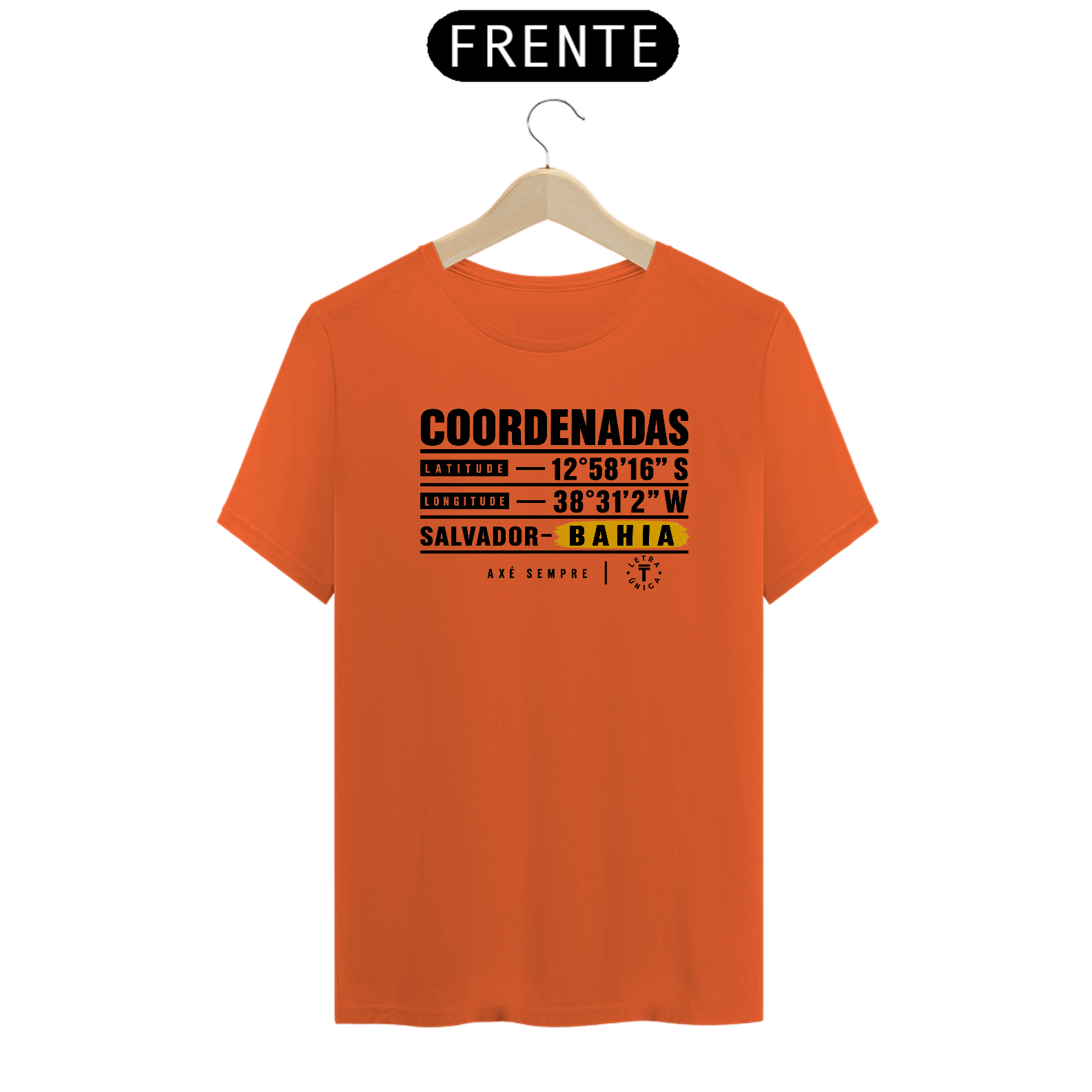 Camiseta Prime Letra Unica Coordenadas Salvador