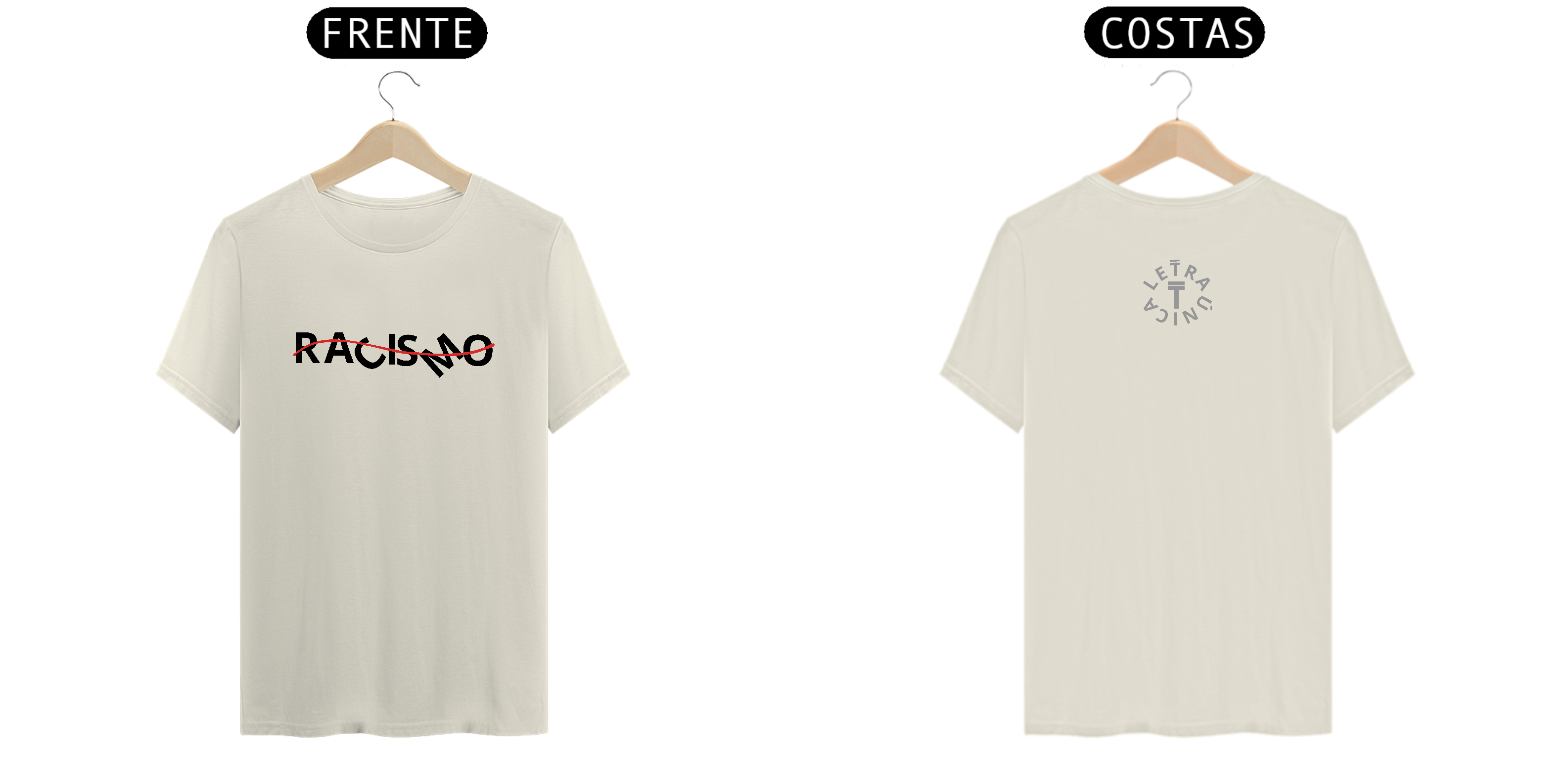 Nome do produto: Camiseta Prime Letra Única Não ao Racismo 2