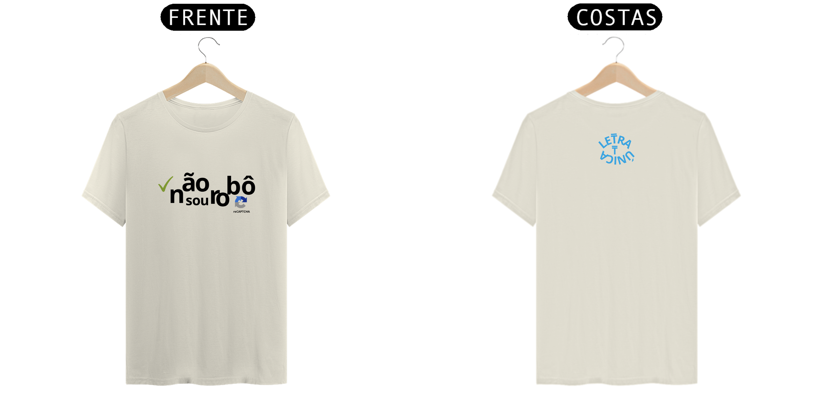 Nome do produto: Camiseta Prime Letra Unica Mensagem Não Sou Robô