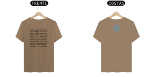 Nome do produto Camiseta Prime Letra Unica Engajamento Caça Palavra