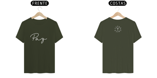 Nome do produto Camiseta Prime Letra Única Mensagem Paz