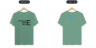 Nome do produto Camiseta Estonada Letra Unica Mensagem Desacelere Respire Relaxe