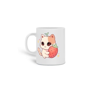 Nome do produto Caneca gatinho com seu morango