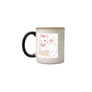 Nome do produto Caneca mágica gatinho bolo de morango