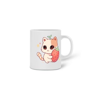 Nome do produto Caneca gatinho com seu morango