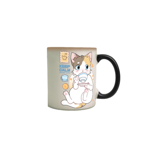 Nome do produto Caneca mágica gatinho tomando café