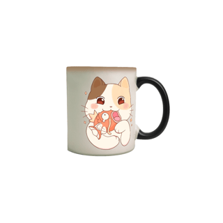Nome do produto Caneca Mágica - Gatinho e Magikarp