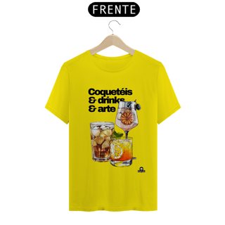 Nome do produto Camiseta de barman com coqueteis, drinks e arte, com estampa de lindos e deliciosos drinks.