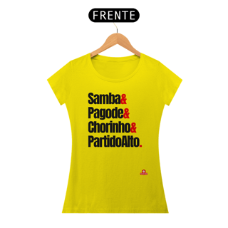 Nome do produto Camiseta feminina de samba com frase 