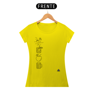 Nome do produto Camiseta feminina de samba com estampa que remete à música 