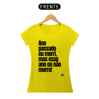 Nome do produto Camiseta feminina de bloquinho com frase do cantor Belchior 