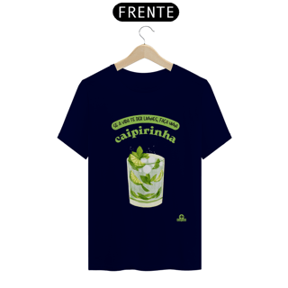 Nome do produto Camiseta de barman com estampa do tradicional drink brasileiro: caipirinha, e frase 