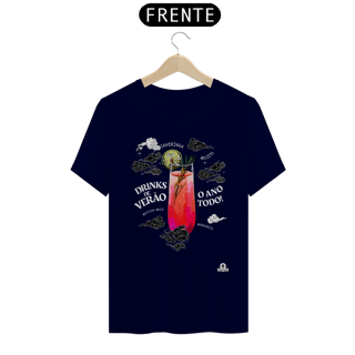 Nome do produto Camiseta de barman com estampa drinks de verão para todo o ano como sakerinha, mojito, moscow mule e margarita