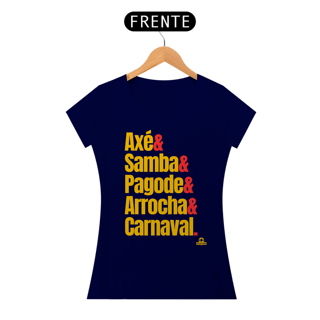 Nome do produto Camiseta baby long com estampa dos ritmos carnavalescos 