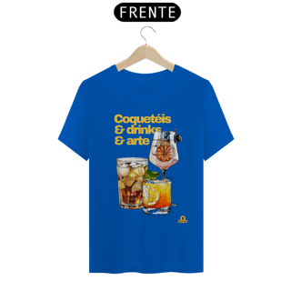 Nome do produto Camiseta de barman com coqueteis, drinks e arte, com estampa de lindos e deliciosos drinks.