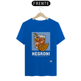 Nome do produto Camiseta de barman com estampa do famoso coquetel Negroni.