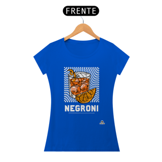 Nome do produto Camiseta de barman com estampa do famoso drink Negroni.