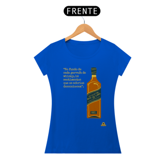 Nome do produto Camiseta com estampa de Garrafa de Whisky e frase melancólica 