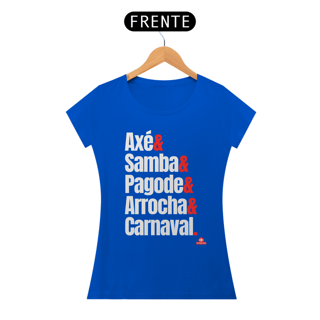 Nome do produto Camiseta baby long com estampa dos ritmos carnavalescos 