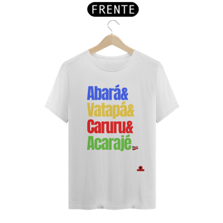 Nome do produto Camiseta Delícias da Bahia, com a frase 