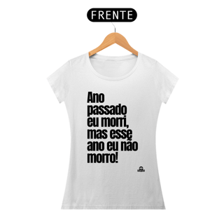 Nome do produto Camiseta feminina de bloquinho com frase do cantor Belchior 