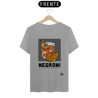 Nome do produto Camiseta de barman com estampa do famoso coquetel Negroni.