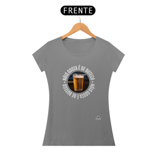 Nome do produto Camiseta de cerveja “Nóis Gosta É de Boteco” com imagem de um Copo americano de Cerveja.