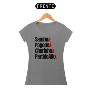 Nome do produto Camiseta feminina de samba com frase 