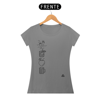Nome do produto Camiseta feminina de samba com estampa que remete à música 