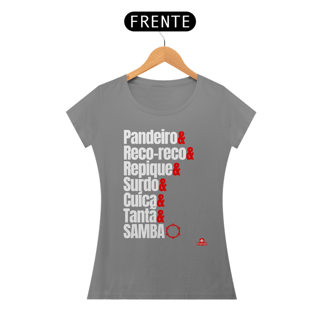 Nome do produto Camiseta feminina bateria de escola de samba 