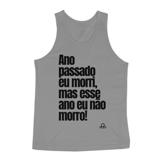 Nome do produto Camiseta regata de bloquinho com frase do cantor Belchior 