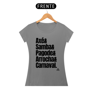 Nome do produto Camiseta baby long com estampa dos ritmos carnavalescos 