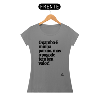 Nome do produto Camiseta feminina de samba com a frase 