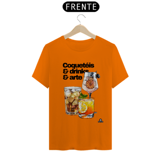 Nome do produto Camiseta de barman com coqueteis, drinks e arte, com estampa de lindos e deliciosos drinks.