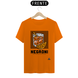 Nome do produto Camiseta de barman com estampa do famoso coquetel Negroni.