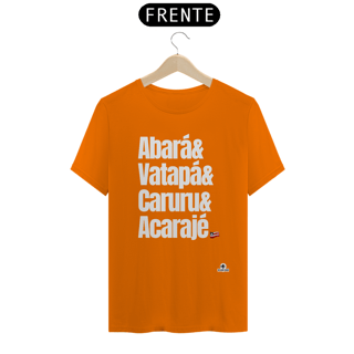 Nome do produto Camiseta Delícias da Bahia, com a frase 