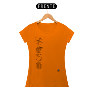 Nome do produto Camiseta feminina de samba com estampa que remete à música 