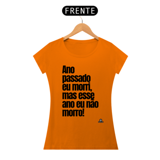 Nome do produto Camiseta feminina de bloquinho com frase do cantor Belchior 