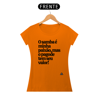Nome do produto Camiseta feminina de samba com a frase 