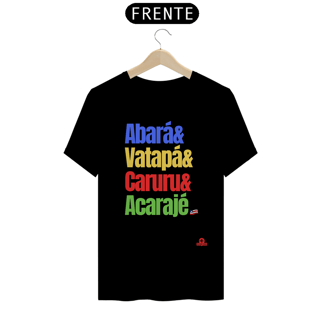 Nome do produto Camiseta Delícias da Bahia, com a frase 