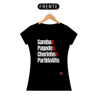 Nome do produto Camiseta feminina de samba com frase 