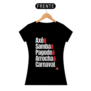 Nome do produto Camiseta baby long com estampa dos ritmos carnavalescos 