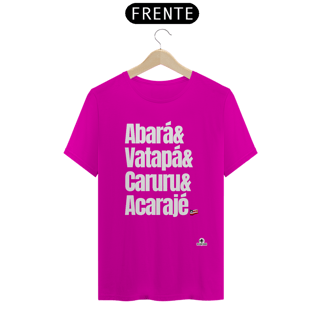 Nome do produto Camiseta Delícias da Bahia, com a frase 