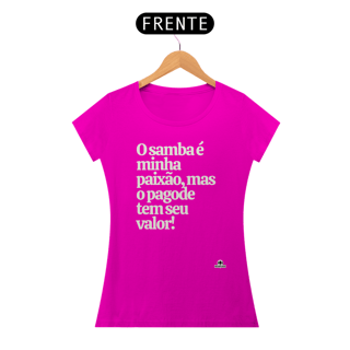 Nome do produto Camiseta feminina de samba com a frase 