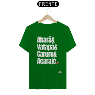Nome do produto Camiseta Delícias da Bahia, com a frase 