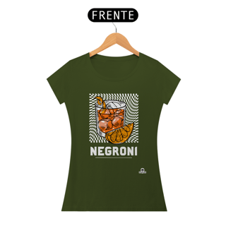 Nome do produto Camiseta de barman com estampa do famoso drink Negroni.