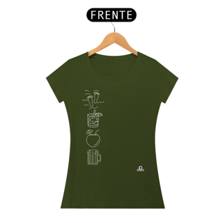 Nome do produto Camiseta feminina de samba com estampa que remete à música 
