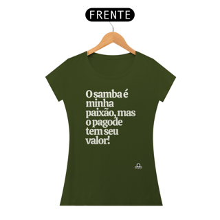 Nome do produto Camiseta feminina de samba com a frase 