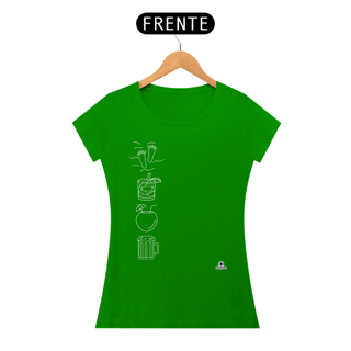 Nome do produto Camiseta feminina de samba com estampa que remete à música 